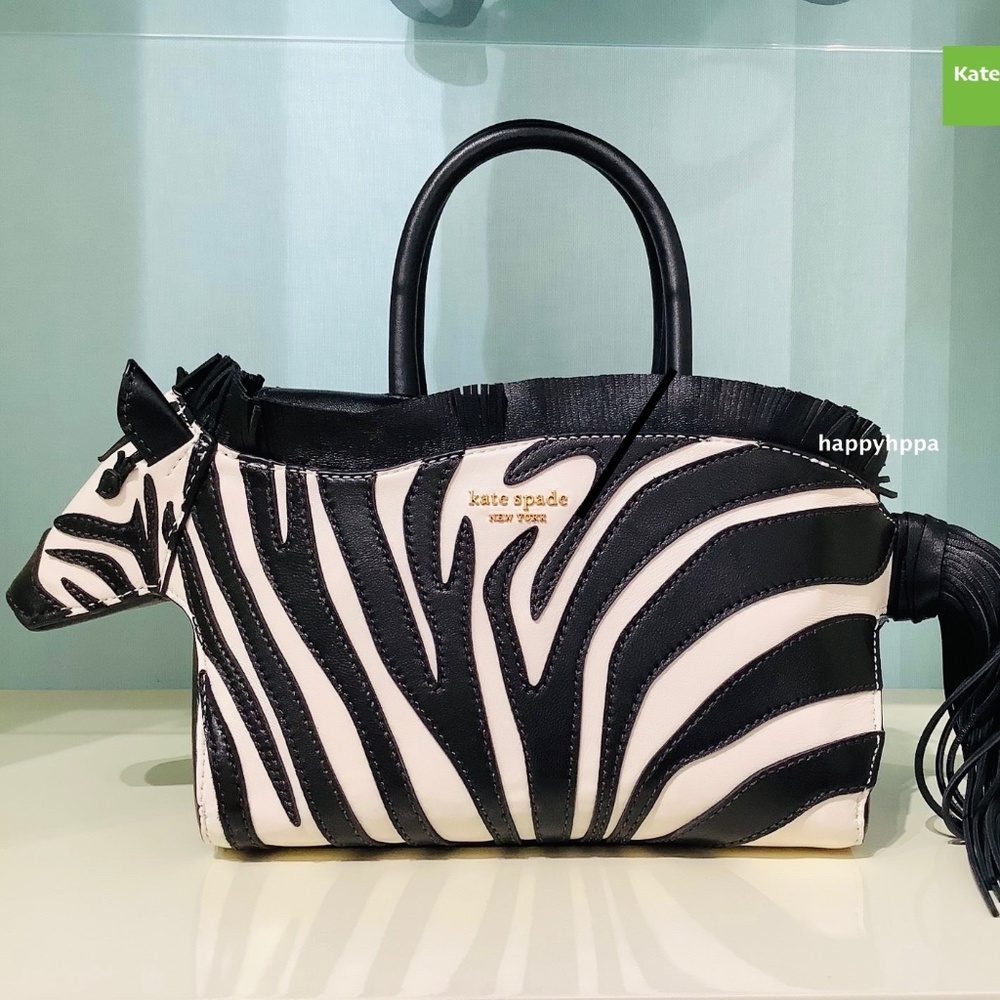 <Kate Spade> Ziggy Metallic 3d Zebra Satchel